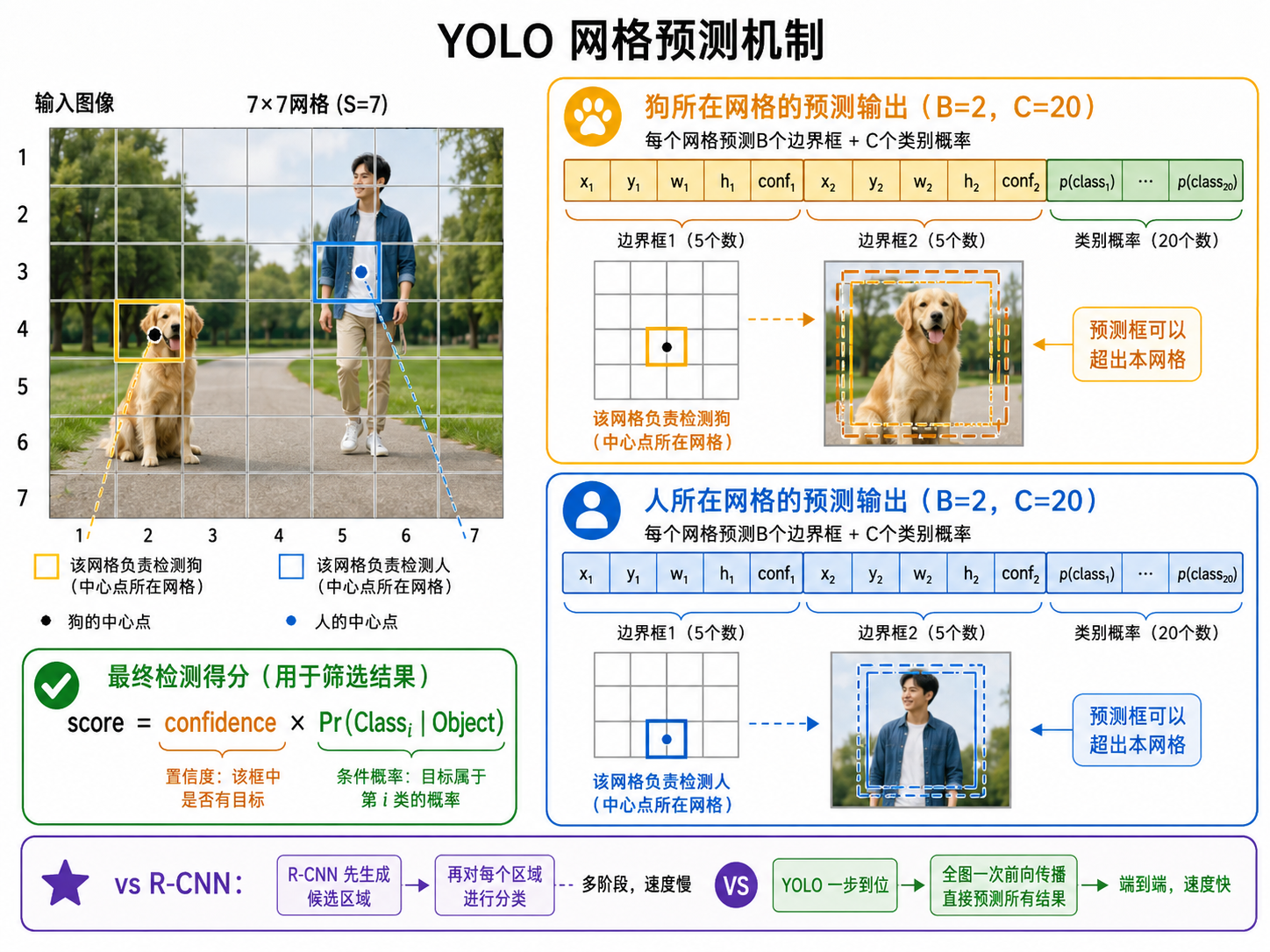 YOLO 网格预测