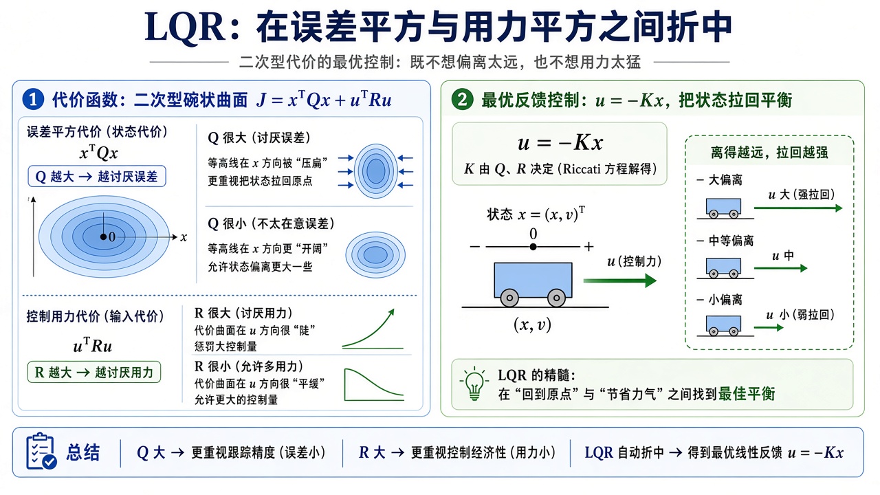 LQR:在误差平方与用力平方之间折中