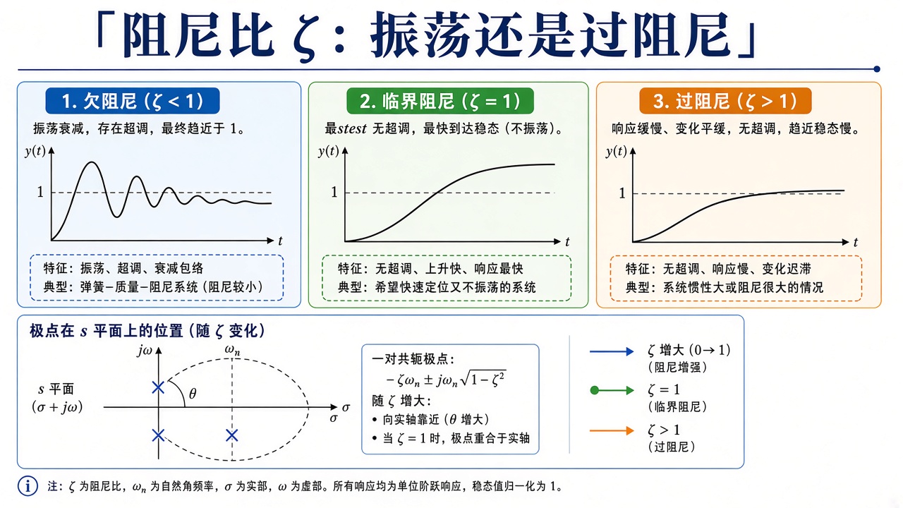 阻尼比 ζ：振荡还是过阻尼