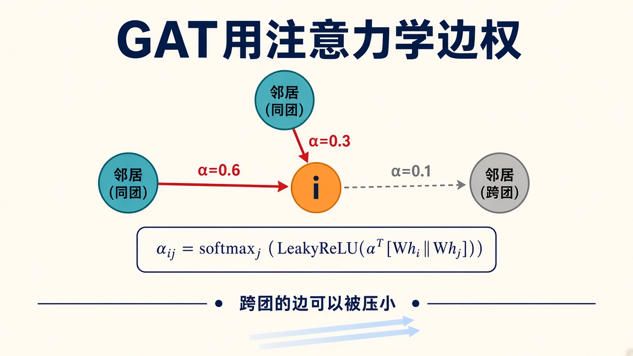 GAT：粗箭头权重大