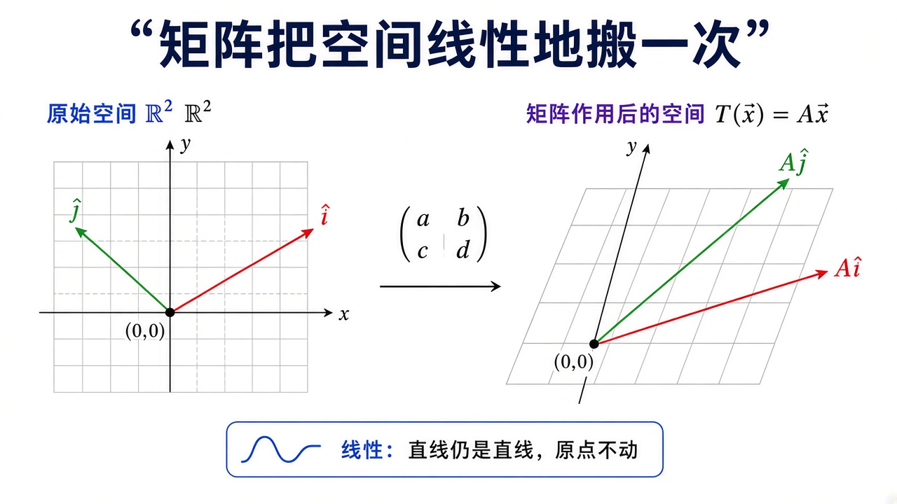 矩阵把空间线性地搬一次