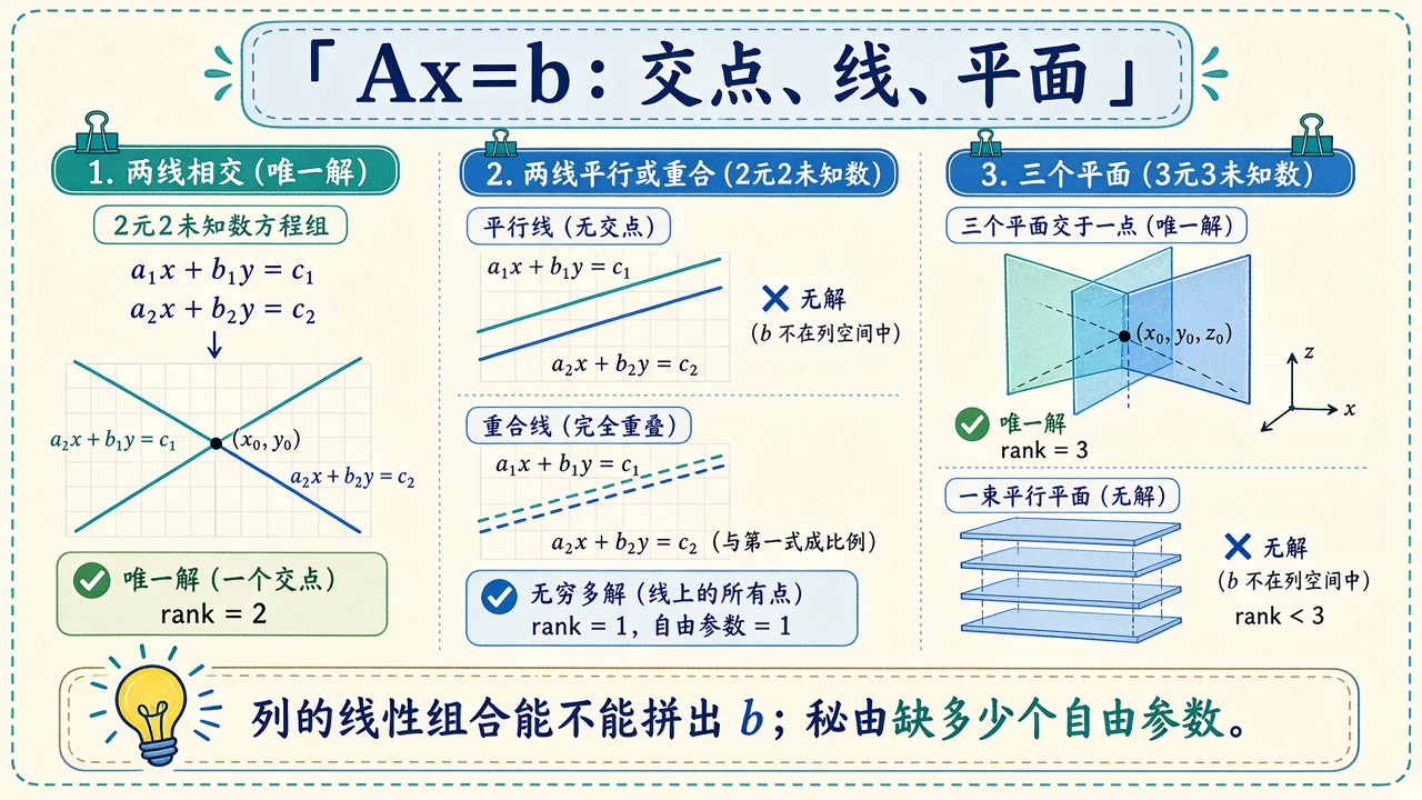 Ax=b:交点、平行、重合